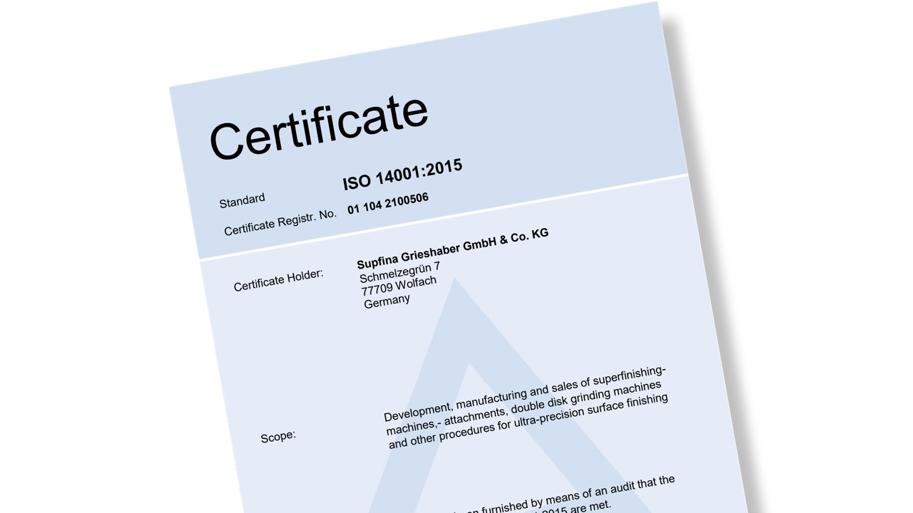 Certificate DIN EN ISO 14001