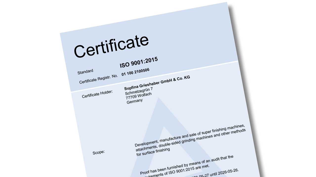Certificate DIN EN ISO 9001